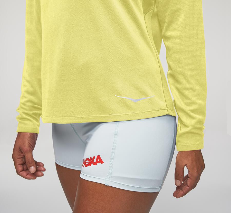 Hoka One One Top Kadın Sarı - Performance Long Sleeve - KB9256301